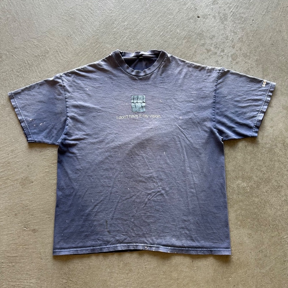 Vintage 90s Sonicare Promo Shirt Size Large Faded Blue X Ray Toothbrush Teeth - Picture 1 of 6